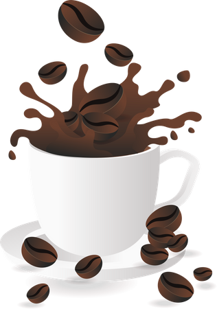 Splash of milk coffee Illustration