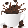 illustrations of splash of milk coffee