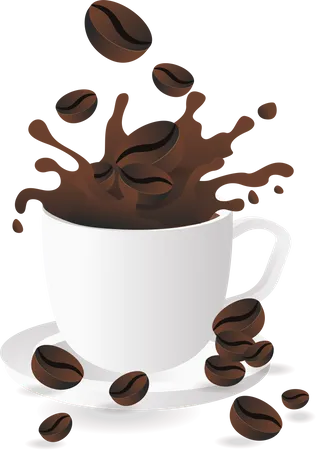 Splash of milk coffee  Illustration