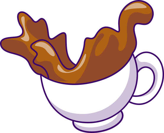 Splashing Coffee Cup  Illustration