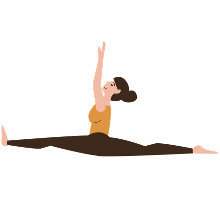 Split pose yoga character  Illustration