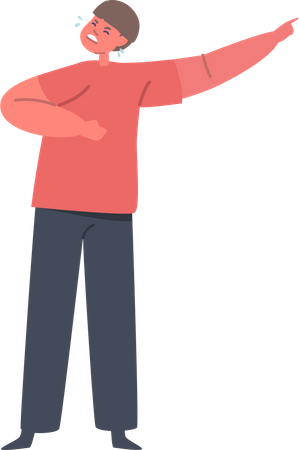 Spoiled Child Boy Character In A State Of Hysteria  Illustration