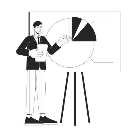 Spokesperson giving presentation  Illustration