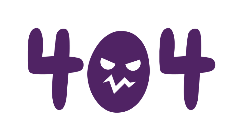 Spooky 404 error message  Illustration