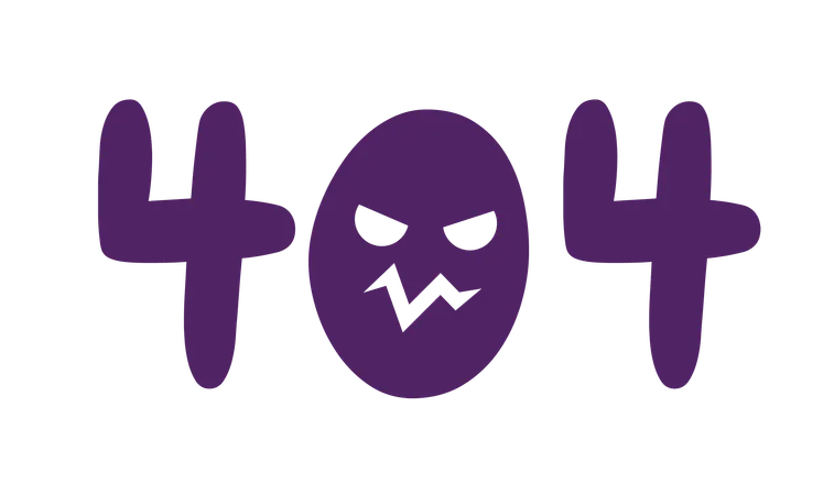 Spooky 404 error message  Illustration