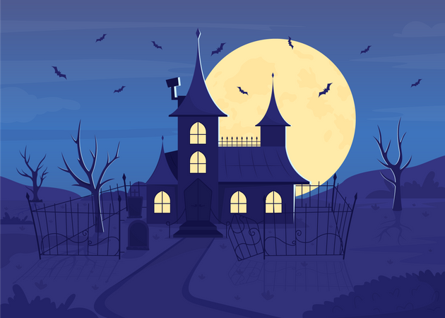 Spooky castle Illustration