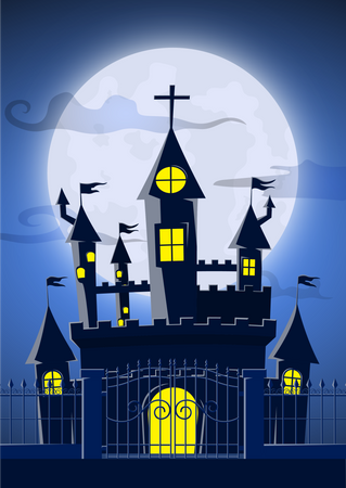 Spooky ghost castle  Illustration