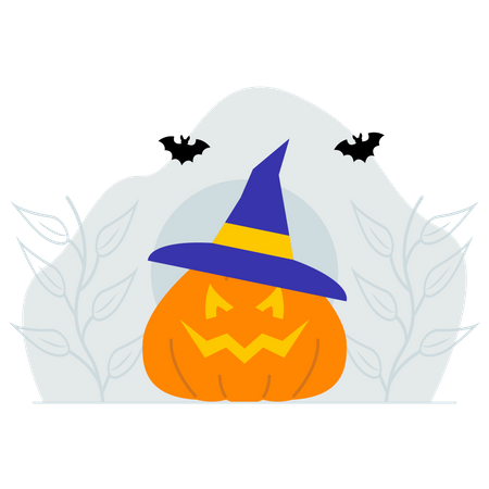 Spooky halloween pumpkin Illustration