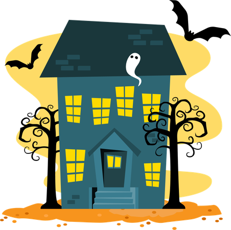 Spooky haunted house  Illustration