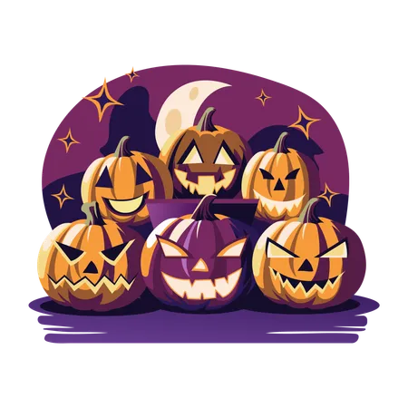 Spooky Pumpkins  Illustration