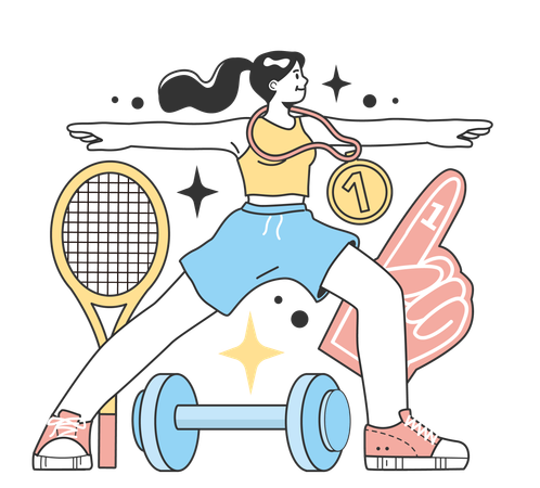 Sport and fitness training business  Ilustração