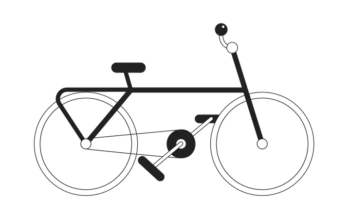 Sport Bicycle Monochrome Flat Vector Object Eco Vehicle With Wheels Editable Black And White Thin Line Icon Simple Cartoon Clip Art Spot Illustration For Web Graphic Design Illustration