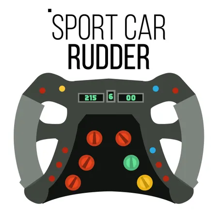 Sport Car Steering Wheel  Illustration