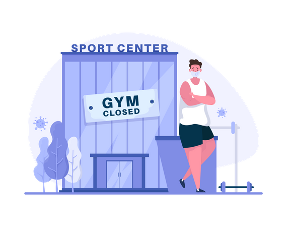 Sport center is closed Illustration
