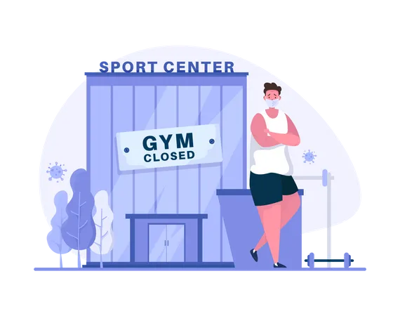 Sport center is closed  Illustration