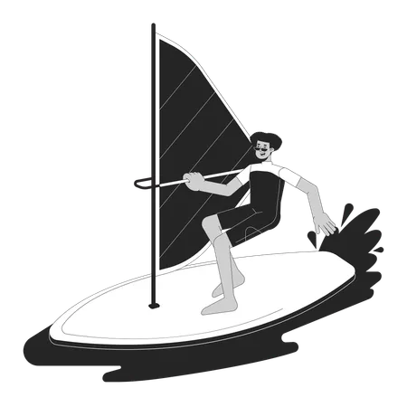 Sport extrême de planche à voile  Illustration