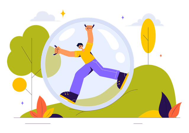 Bubble Bump Zorbing Sport  Illustration