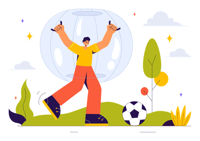 Bubble Bump Zorbing Sport  Illustration