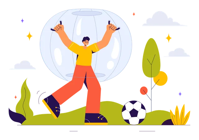 Bubble Bump Zorbing Sport  Illustration