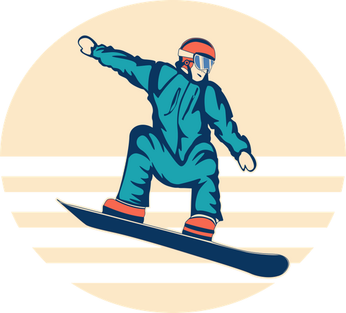 Snowboard sportif extrême  Illustration