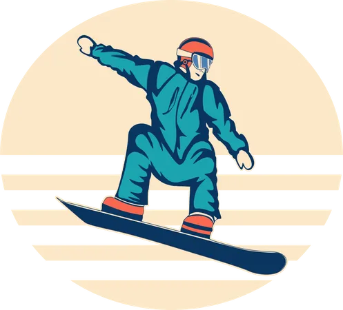 Snowboard sportif extrême  Illustration