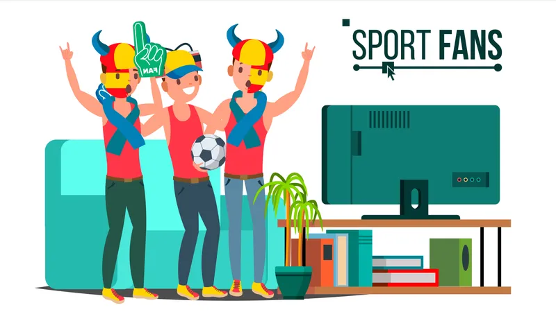 Sport Fans Group  Illustration