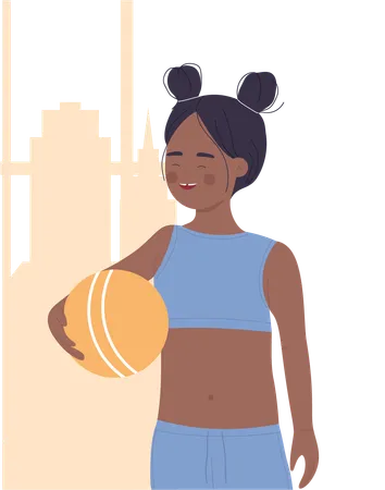 Sport girl with ball  Illustration