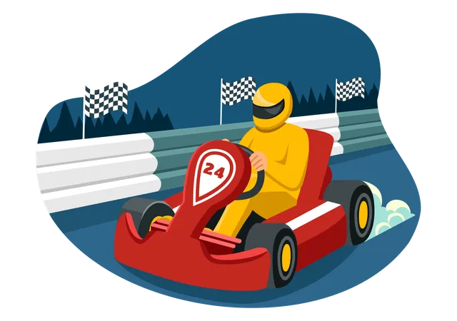 Sport man driving car  Illustration