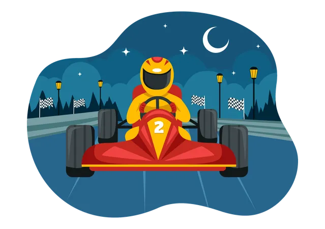 Sport man driving car  Illustration