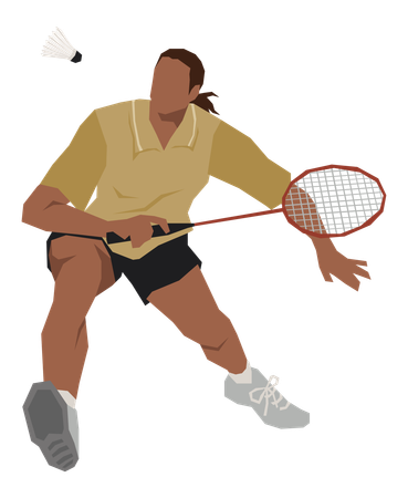 Sport man playing Badminton  Illustration