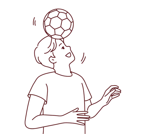 Sport player plying football  Illustration
