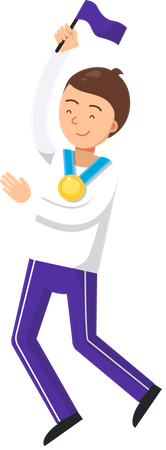 Sport winner celebrating victory  Illustration