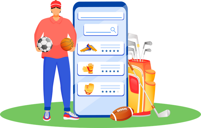 Sportgeräte online kaufen  Illustration