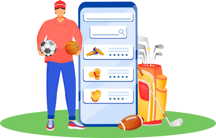 Sportgeräte online kaufen  Illustration