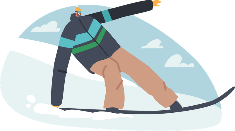 Sportif, snowboard  Illustration