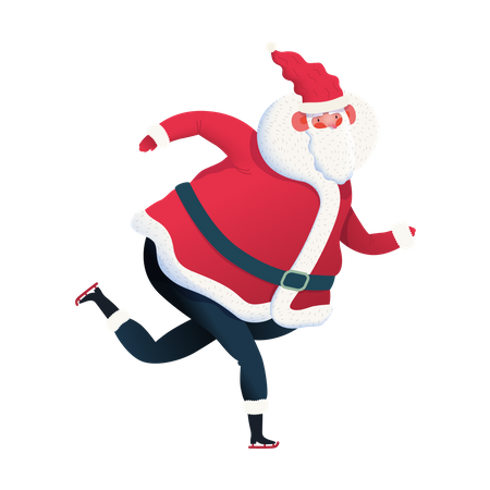 Sporting Santa skating Illustration