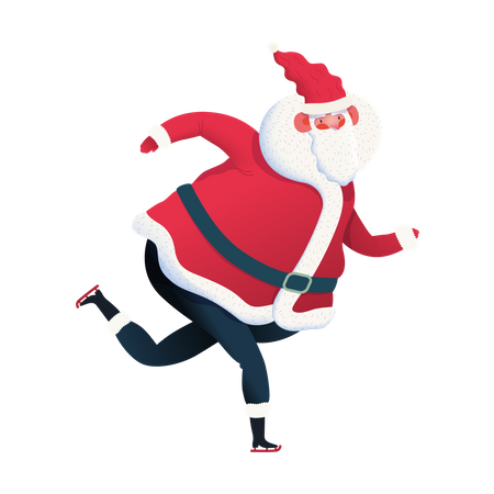 Sporting Santa skating  Illustration