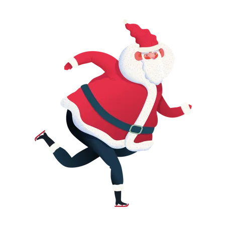 Sporting Santa skating  Illustration