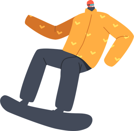 Sportler auf Snowboard  Illustration