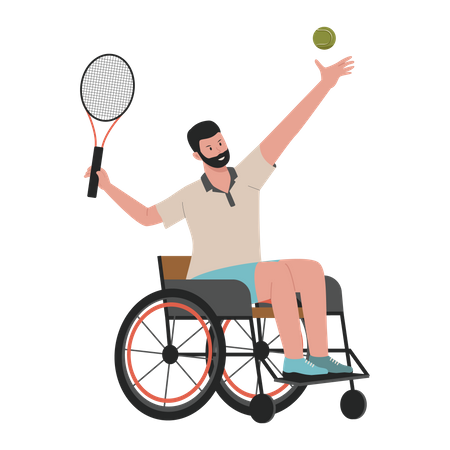 Athlet Mann beim Tennisspielen deaktivieren  Illustration