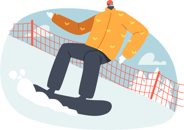 Sportler in Winterkleidung und Schutzbrille  Illustration