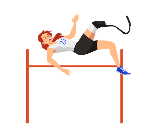 Sportler mit Beinprothese im Barrensprung-Wettbewerb  Illustration