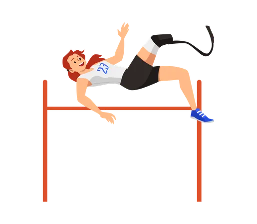 Sportler mit Beinprothese im Barrensprung-Wettbewerb  Illustration