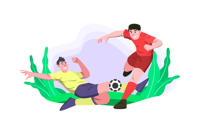 Sportler spielen Fußballmeisterschaft  Illustration