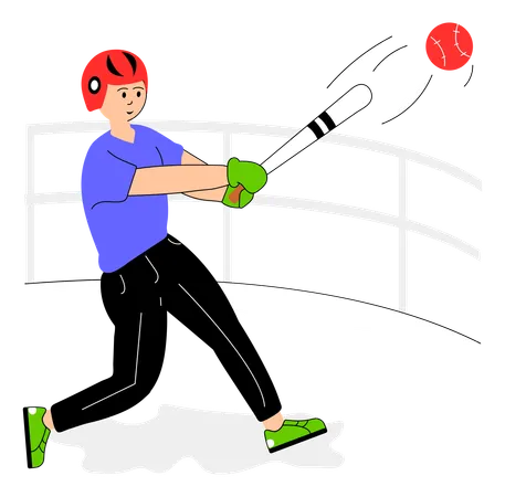 Sportler spielt Baseball  Illustration