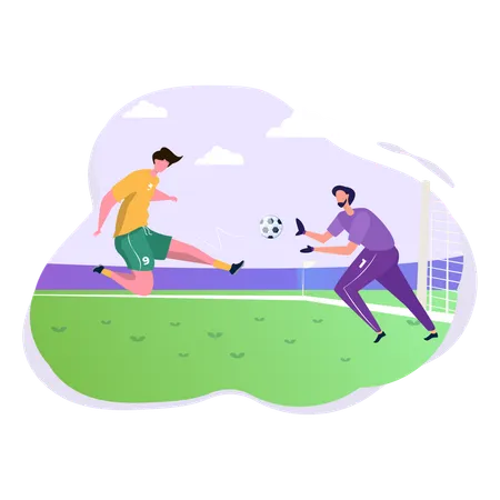 Sportler, der Fußball spielt  Illustration