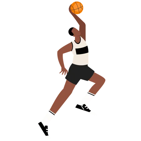 Sportler wird Basketballspieler  Illustration