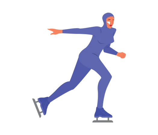 Sportlerin beim Eislaufen  Illustration