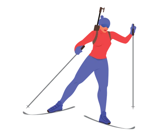 Sportlerin beim Eisskifahren  Illustration