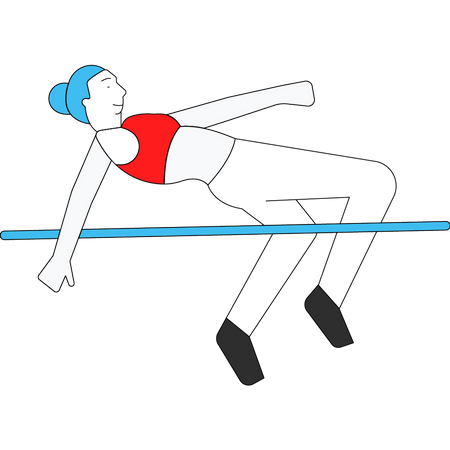 Sportlerin beim Hochsprungsport  Illustration